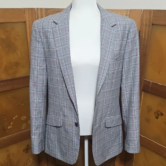 Moods of Norway Preppy Academia Blazer with Subtle Plaid Pattern